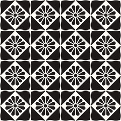 Vector Geometric Abstract Seamless Monochrome Pattern Texture Repeating Background