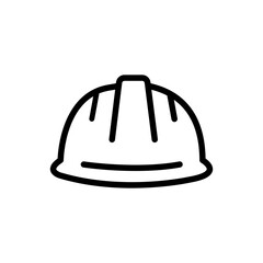 Construction helmet, linear icon. construction worker icon. Thin linear construction worker outline icon isolated on white background.