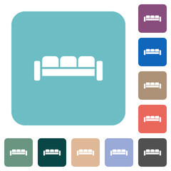 Sofa rounded square flat icons