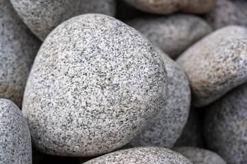 Fototapeta na wymiar Gray Granite Ball Stone Pebble