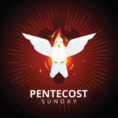 vector flying dove full of fire