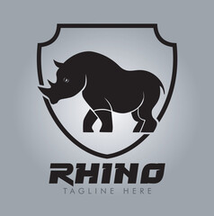 Strong Rhino logo in gray black