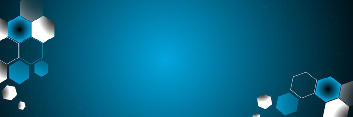 High contrast blue and black glossy stripes. Abstract tech graphic banner design. Vector corporate background