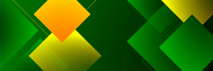 abstract memphis wide geometric banner design