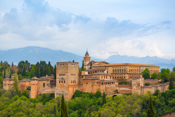 Fototapeta na wymiar Palace of Carlos V at the Alhambra, Granada, Spain