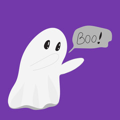 Ghost. Cute Halloween Ghost Vector.children's illustration of a cute ghost cartoon character