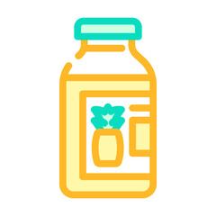 juice pineapple color icon vector. juice pineapple sign. isolated symbol illustration