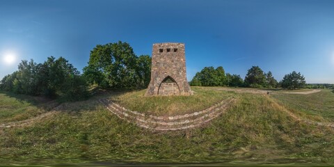Panorama 360 stopni historyczna wieża widokowa mury obronne