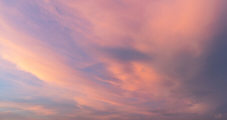 Naklejka na ściany i meble Beautiful sunset glow with mixed color in the sky 