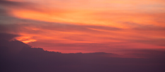 Beautiful sunset glow with mixed color in the sky 