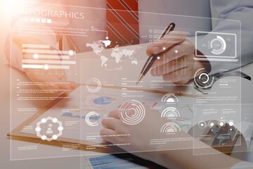 Statistics of business concept. Finance chart. Financial planning. Data analysis background.