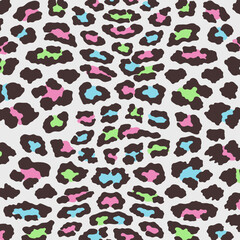 Fototapeta na wymiar Colorful leopard print pattern animal seamless. Exotic leopard design for stationery, fashion pattern, wallpaper, decorative and more.