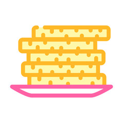 slices plate pineapple color icon vector. slices plate pineapple sign. isolated symbol illustration