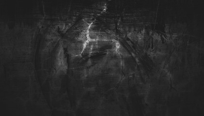 Scary dark walls, slightly light black concrete cement texture for background. surface dark grunge panorama landscape