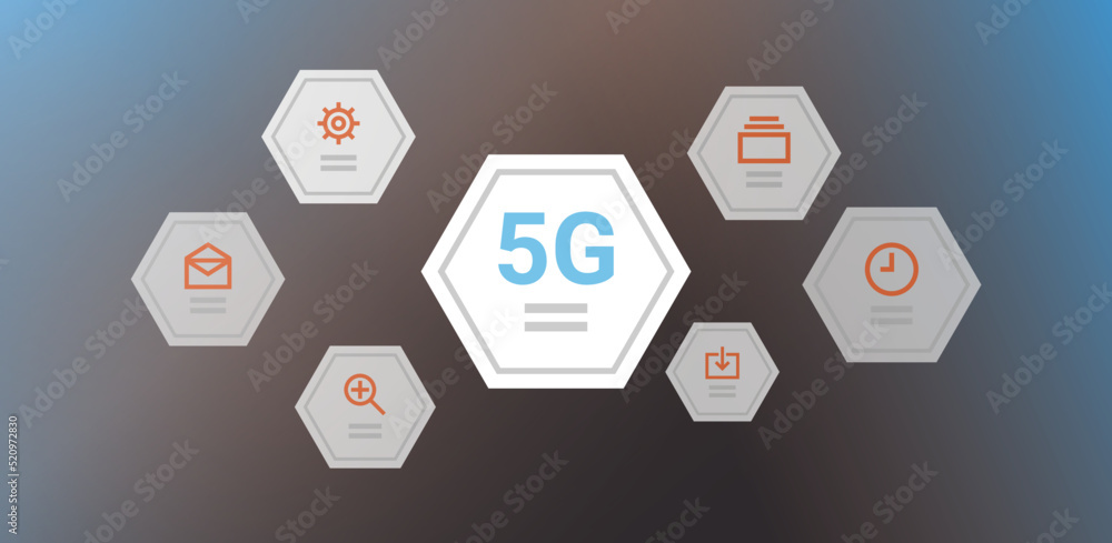 Aufkleber 5g internet connection speed futuristic concept and online wireless system connection technology fla