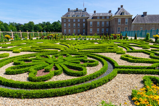 Dutch baroque garden of The Het Loo Palace , a former royal palace.