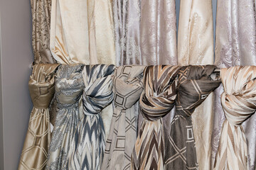 Various expensive curtains for the interior of the house