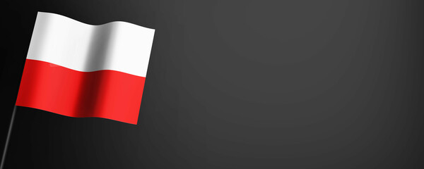 Flaga Polski na czarnym tle - obrazy, fototapety, plakaty