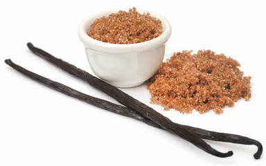 Vanilla pods with brown sugar