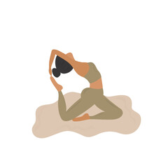 Girl doing pilates vector illustration
