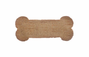 Bone shaped dog cookie isolated on white