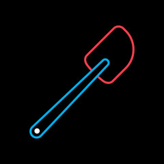 Silicone kitchen spatula vector icon