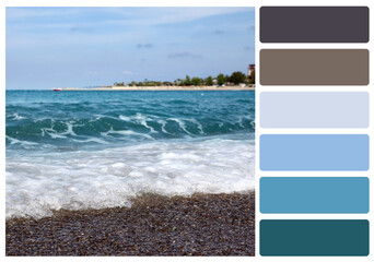 Color palette appropriate to photo of beautiful sea and beach