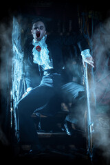 creepy vampire in the castle