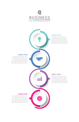 Connecting Steps business Infographic Template with 4 Elements