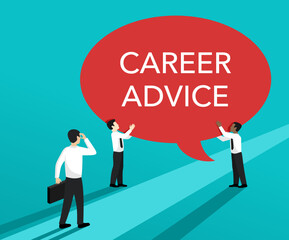 Career advice - business people with message