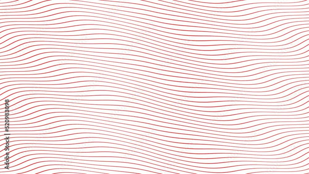 Aufkleber red parallel wave lines slow flowing animation on isolated white background. dynamic motion footage 
