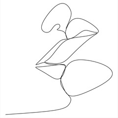 Continuous line, lovers show love, valentines style, hand drawn vector illustration