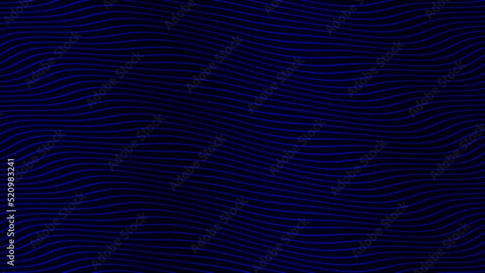 Poster blue parallel wave lines slow flowing animation on black background. dynamic motion footage backdrop