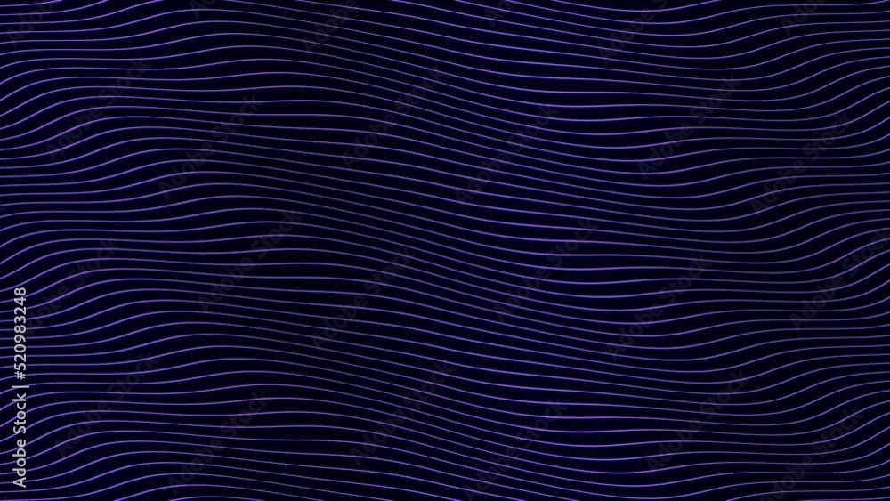 Poster lilac parallel wave lines slow flowing animation on isolated white background. dynamic motion footag
