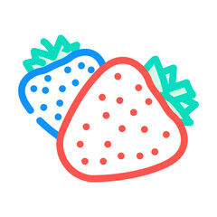 two strawberries color icon vector. two strawberries sign. isolated symbol illustration