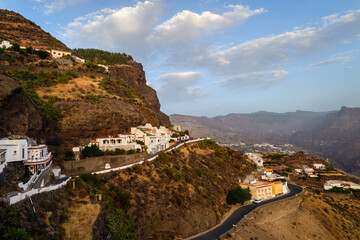 Cave houses in Artenara hilltown, Las Palmas Province, Gran Canaria, Canary Islands, Spain