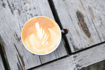 coffee cup on wooden table
