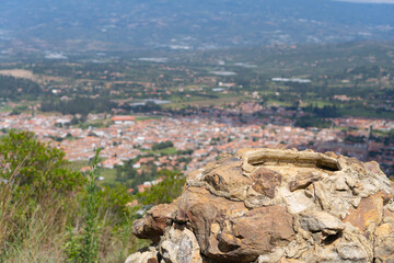 El Santo viewpoint. Urban landscape of Boyacá in Colombia, South America. - obrazy, fototapety, plakaty