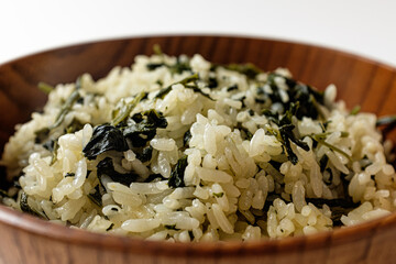 Korean thistle rice on a white background