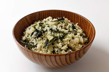 Korean thistle rice on a white background