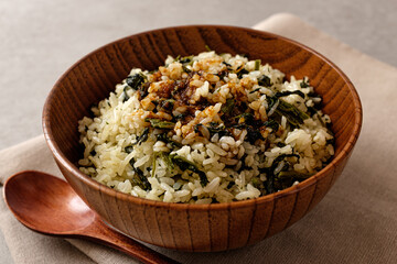Korean food made with Korean thistle and rice Korean thistle rice