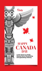 social media stories special totem images for canada independence day greetings.