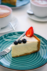 Different types of cakes with coffee