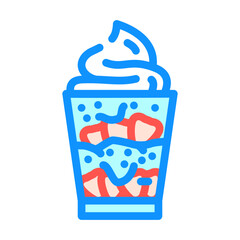 ice cream strawberries color icon vector. ice cream strawberries sign. isolated symbol illustration