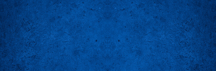 Old wall pattern texture cement blue dark abstract  blue color design are light with black gradient background.