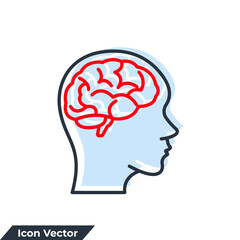 neurobiology icon logo vector illustration. Human brain symbol template for graphic and web design collection