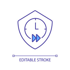 Protect future time period RGB color icon. Measure and control. Safe session. Technology. Isolated vector illustration. Simple filled line drawing. Editable stroke. Arial font used