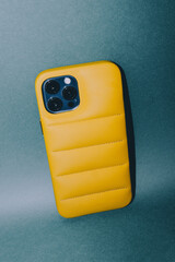 Yellow puffer case. 