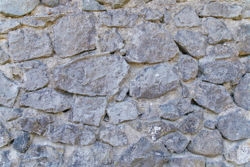 The wall is gray.Abstract background.The texture of a stone wall. A stone wall.