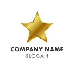 Obraz premium Premium Golden Star Logo Idea Vector Template Example